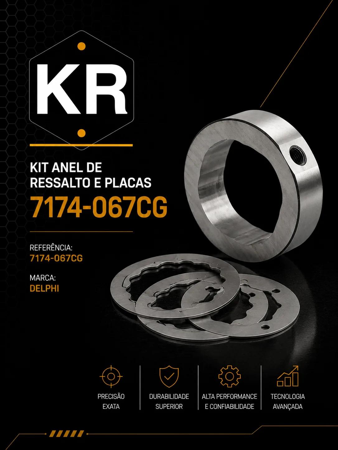 Kit Anel de Ressalto e Placas Delphi 7174-067CG para bomba injetora