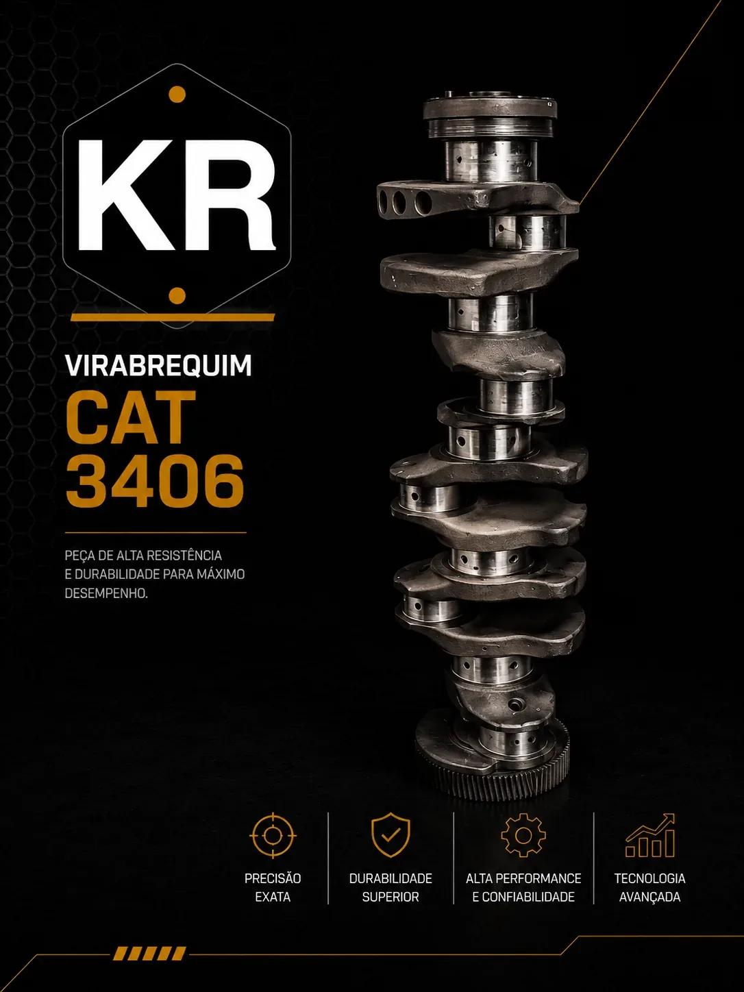Virabrequim Caterpillar 3406 — referência de peça pesada do motor