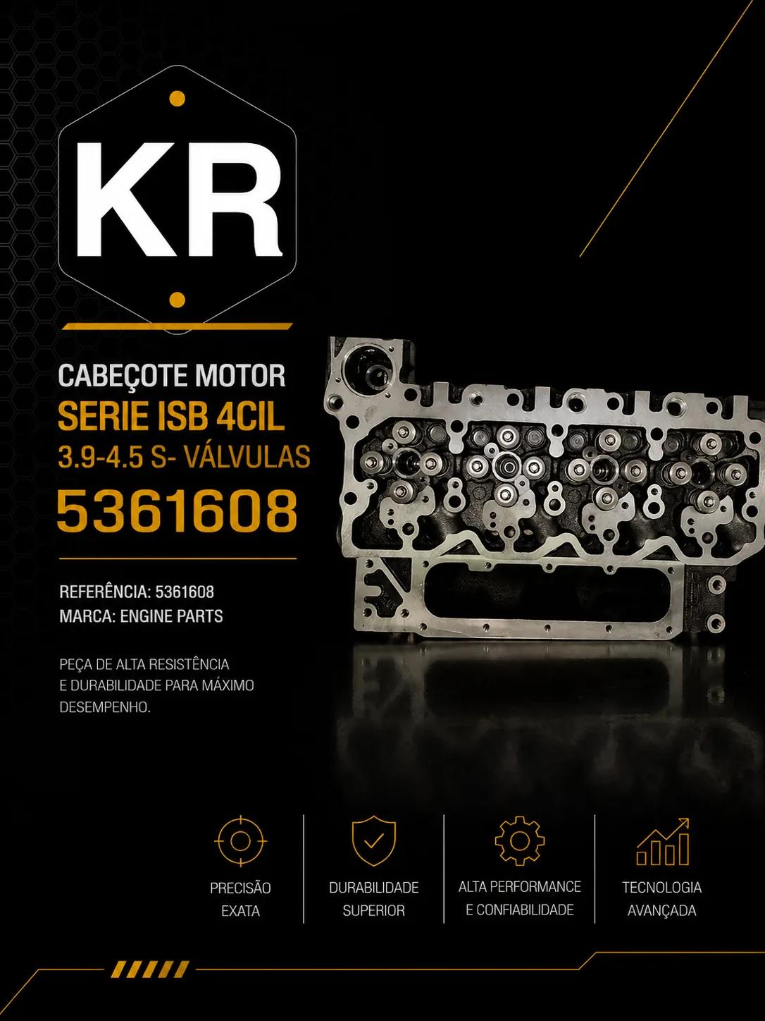Cabeçote Motor Cummins ISB 4 Cilindros Sem Válvulas Ford VW 5361608