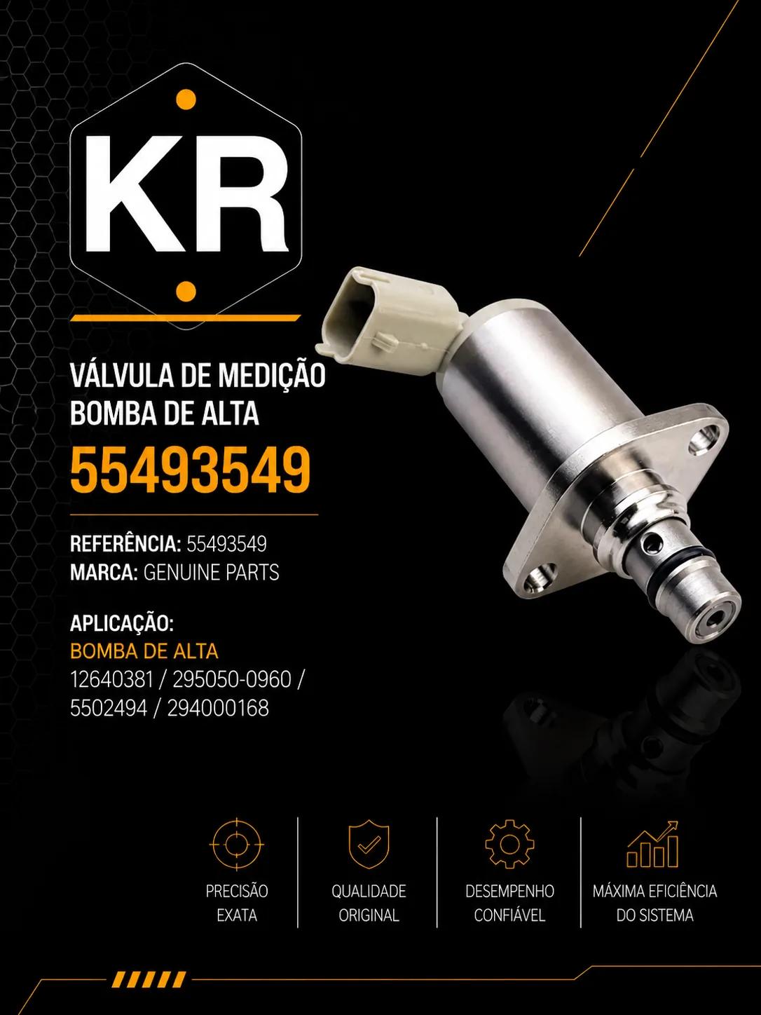 Válvula de Medição Bomba de Alta Pressão Common Rail 55493549
