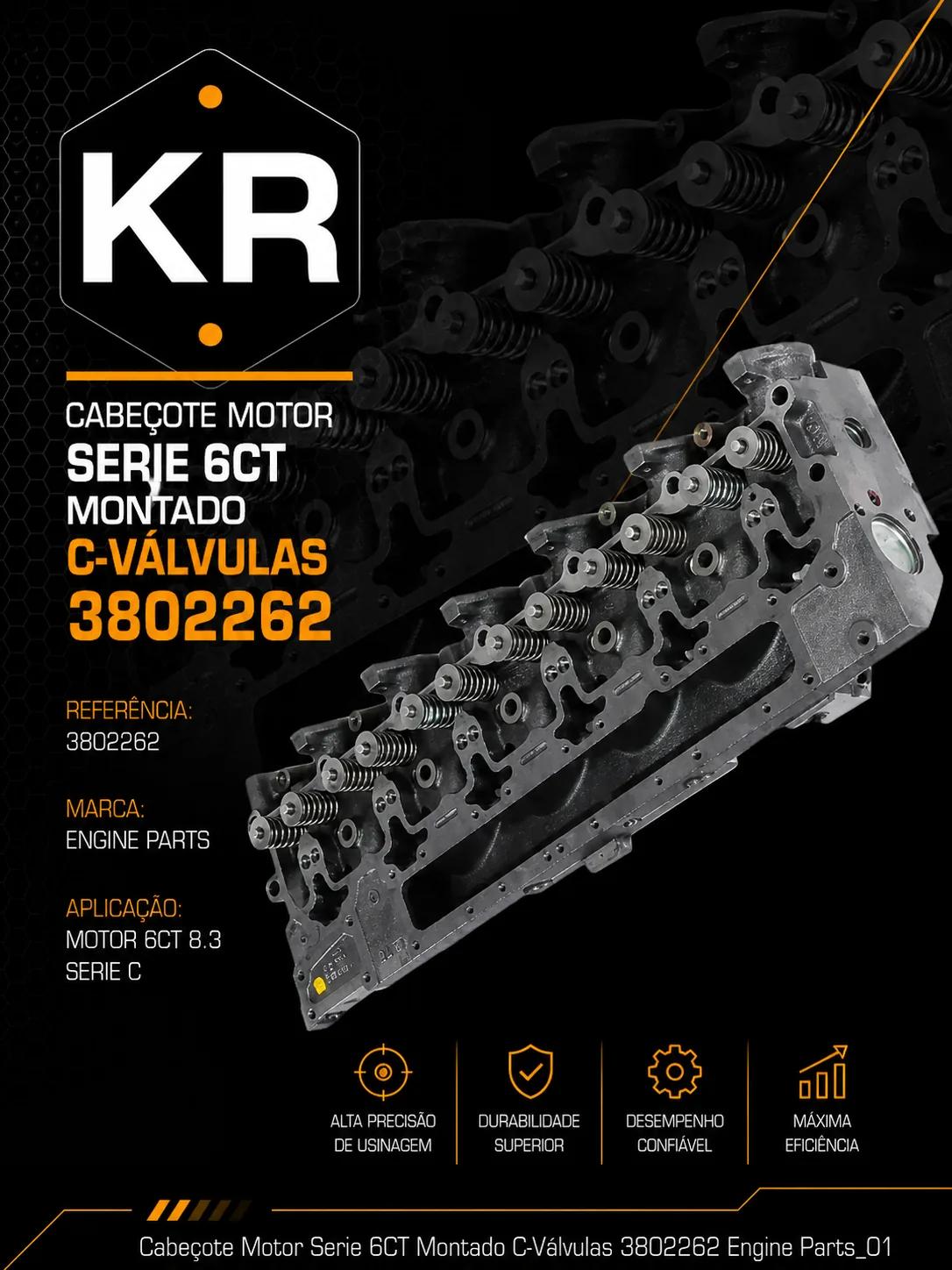Cabeçote Motor Cummins 6CT 8.3 Montado VW Ford Cargo Fiat Allis 3802262