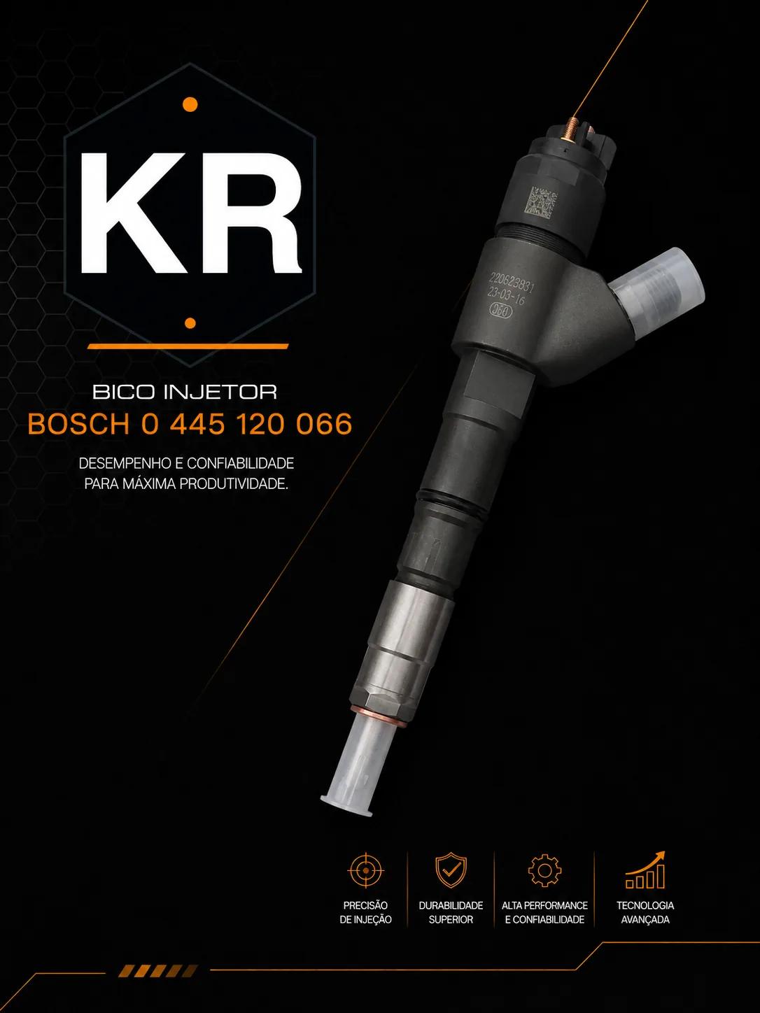 Bico injetor Bosch Common Rail 0445120066 compatível com Mercedes-Benz OM 457