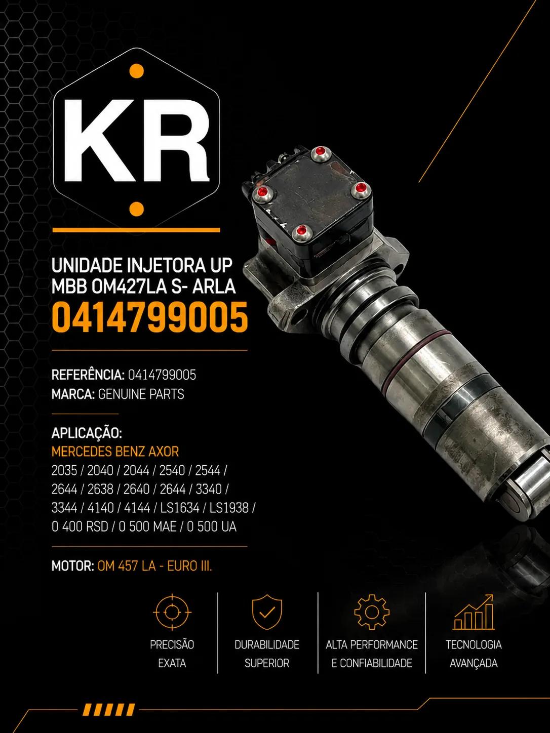 Unidade Injetora Mercedes Axor OM457 LA Euro III 0414799005