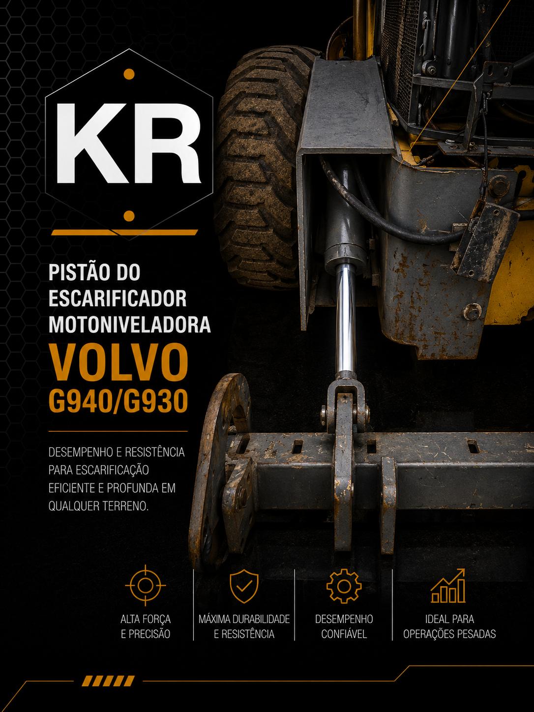 Pistão escarificador motoniveladora Volvo G940 G930