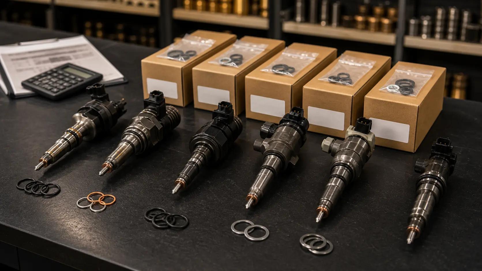 Bicos injetores diesel organizados para cotação técnica